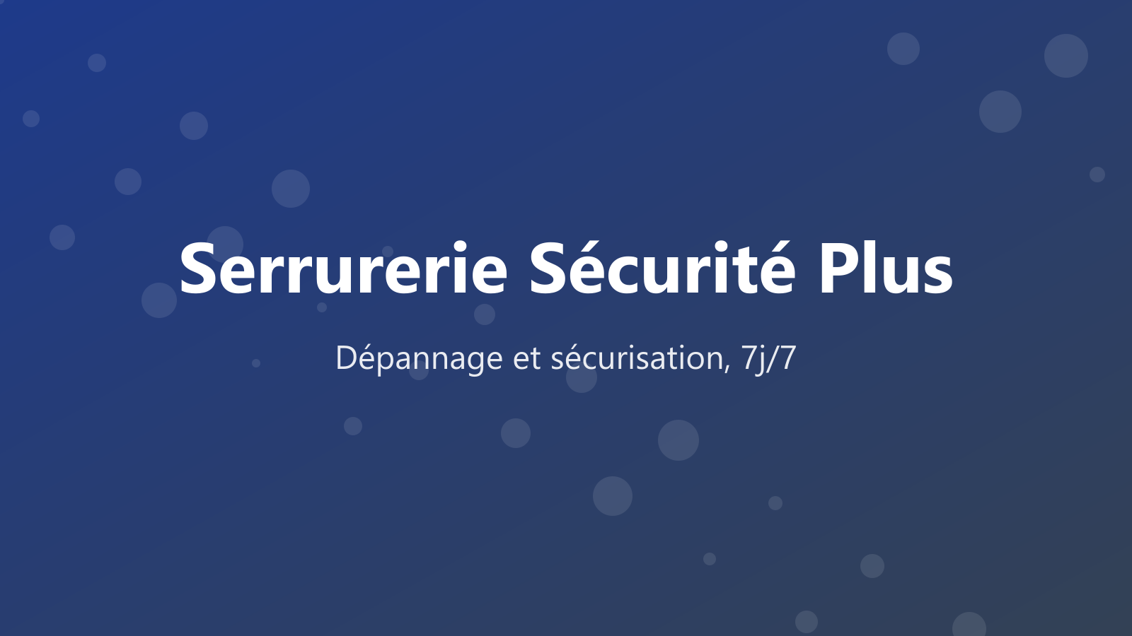 Serrurerie Sécurité Plus — bannière